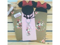 Porta chiave Minnie in metallo con busta