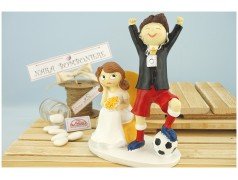 Cake topper sposo Calciatore vista laterale