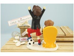 Cake topper sposo Calciatore vista dal dietro