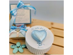 Collezione Claraluna Candela con Cuore azzurro