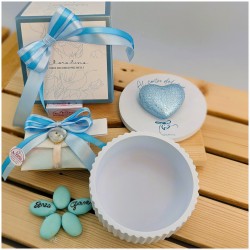 Collezione Claraluna Candela con Cuore azzurro