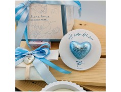 Collezione Claraluna Candela con Cuore azzurro