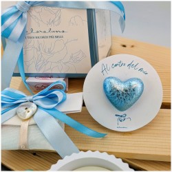 Collezione Claraluna Candela con Cuore azzurro