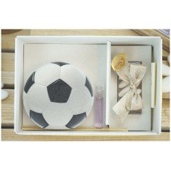 Bomboniere tema calcio utile e orginale palla da calciatore lampada a led  in vetro con base legno 8 CM