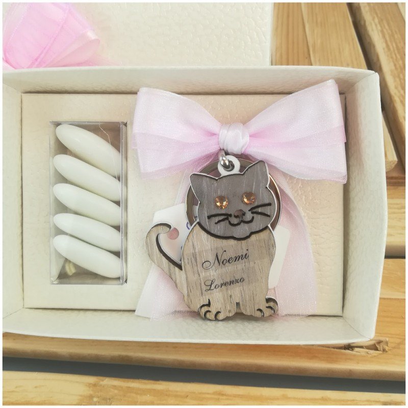 Portachiavi gatto personalizzati-Nara Bomboniere